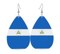 Ohrringe in Tropfenform mit Flagge von Nicaragua, modische Ohrringe geeignet für Arbeit, Dating, Urlaub