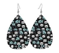 Ohrringe in Tropfenform mit schwarz-weißem Panda-Gesicht, modische Ohrringe, geeignet für Arbeit, Dating, Urlaub