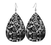Ohrringe in Tropfenform mit schwarz-weißem Wandmuster, modische Ohrringe geeignet für Arbeit, Verabredungen, Urlaub