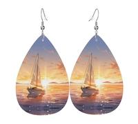 Ohrringe in Tropfenform mit Segelboot-Motiv, modische Ohrringe geeignet für Arbeit, Dating, Urlaub
