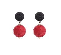 Ohrringe Kleine Creolen Damen Boho Handmade Rattan Ohrringe Geometrische Bast Ohrringe für Frauen Mädchen Sommer Strand Schmuck Ohrringe Aus Fairem