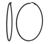 Ohrringe Kreolen für Frauen aus Edelstahl Großer Reifen Trendiger Schmuck Geschenke für Frauen Verdrehter Durchmesser 100 mm Farbe Schwarz