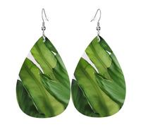 Ohrringe mit frischen Bananenblättern für Frauen, tropfenförmig, Leder, doppelseitig, baumelnd, leicht, Damen-Ohrschmuck, Schmuck, modisches Geburtstagsgeschenk