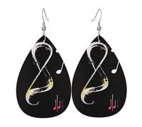 Ohrringe mit Musiknoten für Frauen, tropfenförmig, Leder, doppelseitig, baumelnd, leicht, Damen-Ohrschmuck, Schmuck, modisch, Geburtstagsgeschenk