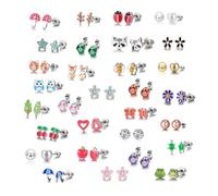 Ohrringe Mit Tiermotiven 30 Paar Kleine Gemischte Biene Für Frosch Pilz Gänseblümchen Ohrstecker Modeschmuck Charms Geschenk Für Kinder Natürliche Holzohrringe