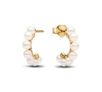 Pandora Offene Creolen 263179C01 – Gelbgold verg. mit weißer Zuchtperle