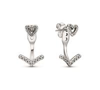 Pandora Ohrringe - 299280C01 - Herz Sterling Silber Ohrstecker - Zirkonia
