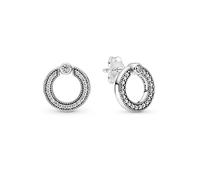 Pandora Schmuck 299486C01 Damen-Ohrringe Silber Pavé & Logo Kreis