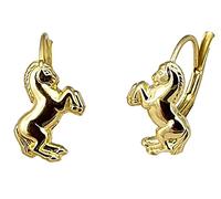 Ohrringe Pferd Gold 333 Kinderohrringe Bouton 8 Karat Pferde Ohrbouton Gelbgold