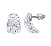 Ohrringe Platten aus Silber 925 mit klaren Swarovski® Crystals