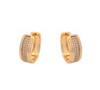 Ohrringe Rosegold Au750 18 Karat mit Diamant, Doppel Ewigkeit Creole