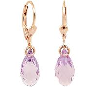 Ohrringe Rosegold Tropfen Swarovski Kristalle 925 Sterling Silber Violett Rosa NOBEL SCHMUCK