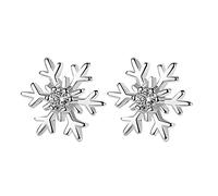 Ohrringe Set Günstig Weihnachten Schneeflocke Strass Ohrringe Dünne Baumeln Schneeflocke Elegante Strass Ohrringe Hochzeit Frauen Zubehör Schmuck Schneeflocke Ohrringe Jungs (Silver, One Size)