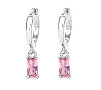 Ohrringe Silber 925 Creolen Mit Rosa Zirkon Tropfen, Creolen Silber 925 klein Für Frauen Tropfen Oohrringe Hypoallergener Schmuck Für Männer 2PCS