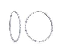 Ohrringe Silber 925 große Creolen Durchmesser 30 mm mit Diamantschliff