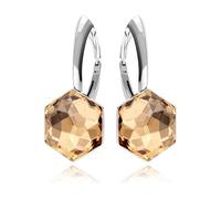 Ohrringe Silber 925 Hängend für Damen Ohrhänger Hängeohrringe mit Hexagon Kristallen Stein 12 Geburtsstein Schmuck für Sie Ohrringe Mädchen Geschenk Muttertag (Colorado)