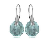 Ohrringe Silber 925 Hängend für Damen Ohrhänger Lange Ohrringe Hängend mit Kristallen Schmuck Mädchen Hängeohrringe für Sie Geschenk für eine Frau Handmade: Ohrringe (Blue Zircon)