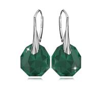 Ohrringe Silber 925 Hängend für Damen Ohrhänger Lange Ohrringe Hängend mit Kristallen Schmuck Mädchen Hängeohrringe für Sie Geschenk für eine Frau Handmade: Ohrringe (Emerald)