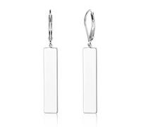 Ohrringe Silber Hängend für Damen, Lange Anhänger Ohrringe Sterling Silber 925 Französische Ohrhaken Anhängerohrring Lange Säule Baumelnde Ohrhänger Schmuck Hängend Ohrringen Silberen für Damen Frauen