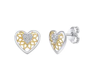 Ohrringe Silber vergoldet Leanne mit Zirkonia SILVEGO® Brilliance Zirconia