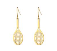 Ohrringe Tennisschläger für Frauen aus Edelstahl, Ohrhänger Tennisball, Schläger, Sportschmuck für Liebhaber von Geschenkspielern., Einheitsgröße, Edelstahl, Kein Edelstein