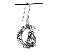 Ohrringe Wolf im Mond aus 925 Sterling Silber or. 21