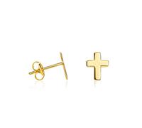 Ohrstecker 14 Karat 585 Kleine Kreuz Ohrringe Gelbgold Italienisch Ohrschmuck