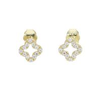 Ohrstecker 333 Gold Kleeblatt Zirkonia JL16-06-0796 JuwelmaLux