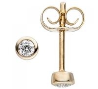 Ohrstecker 585 Gelbgold 14 Karat 2 Diamanten Brillanten Ohrringe