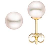 JOBO Ohrstecker 585 Gold Gelbgold 2 Akoya Perlen 6,5 mm