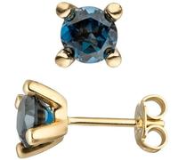Ohrstecker 585 Gold Gelbgold 2 Blautopase blau London Blue Ohrringe