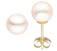 Ohrstecker 585 Gold Gelbgold 2 Süßwasser Perlen 6,5 mm