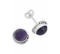 Ohrstecker 925 Silber Amethyst lila Stein Edelstein Ohrringe echt Silber Damen Sterling Silber Stecker Geschenk(MOS-066-01)