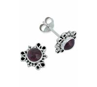 Ohrstecker 925 Silber Granat roter Stein Edelstein Ohrringe echt Silber Damen Sterling Silber Stecker Geschenk(MOS-091-02)