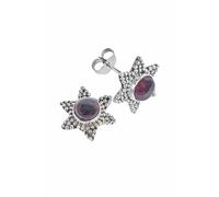 Ohrstecker 925 Silber Granat roter Stein Edelstein Ohrringe echt Silber Damen Sterling Silber Stecker Geschenk (MOS-104-02)