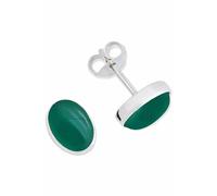 Ohrstecker 925 Silber grüner Onyx Stein Edelstein Ohrringe echt Silber Damen Sterling Silber Stecker Geschenk(MOS-040-14)