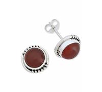 Ohrstecker 925 Silber Karneol orange roter Stein Edelstein Ohrringe echt Silber Damen Sterling Silber Stecker Geschenk(MOS-066-16)