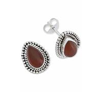 Ohrstecker 925 Silber Karneol orange roter Stein Edelstein Ohrringe echt Silber Damen Sterling Silber Stecker Geschenk(MOS-055-16)