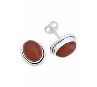 Ohrstecker 925 Silber Karneol orange roter Stein Edelstein Ohrringe echt Silber Damen Sterling Silber Stecker Geschenk(MOS-064-16)