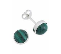 Ohrstecker 925 Silber Malachit grüner gestreifter Stein Edelstein Ohrringe echt Silber Damen Sterling Silber Stecker Geschenk(MOS-042-10)