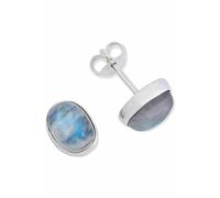 Ohrstecker 925 Silber Mondstein weißer Stein schimmer Edelstein Damen Sterling Silber Stecker Geschenk (MOS-040-04) von mantraroma