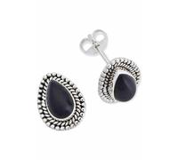 Ohrstecker 925 Silber Onyx schwarzer Stein Edelstein Ohrringe echt Silber Damen Sterling Silber Stecker Geschenk(MOS-055-03)