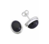 Ohrstecker 925 Silber Onyx schwarzer Stein Edelstein Ohrringe echt Silber Damen Sterling Silber Stecker Geschenk(MOS-064-03)