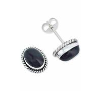 Ohrstecker 925 Silber Onyx schwarzer Stein Edelstein Ohrringe echt Silber Damen Sterling Silber Stecker Geschenk(MOS-021-03)