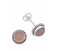 Ohrstecker 925 Silber Rosenquarz rosa Stein Edelstein Ohrringe echt Silber Damen Sterling Silber Stecker Geschenk(MOS-041-07)