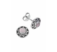 Ohrstecker 925 Silber Rosenquarz rosa Stein Edelstein Ohrringe echt Silber Damen Sterling Silber Stecker Geschenk (MOS-107-07)