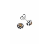 Ohrstecker 925 Silber Tigerauge brauner Stein Edelstein Ohrringe echt Silber Damen Sterling Silber Stecker Geschenk (MOS-106-18)