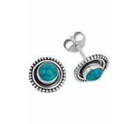 Ohrstecker 925 Silber Türkis Edelstein Ohrringe echt Silber Damen Sterling Silber Stecker Geschenk(MOS-080-15)