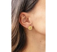 CAÏ Paar Ohrstecker »925 Silber vergoldet Münze Sonne«, Mattiert