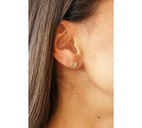 Cai Ohrstecker 925 Silber Vergoldet Yin&Yang Zirkonia 925/- Sterling Silber Zirkonia Zirkonia 0,8Cm Glänzend